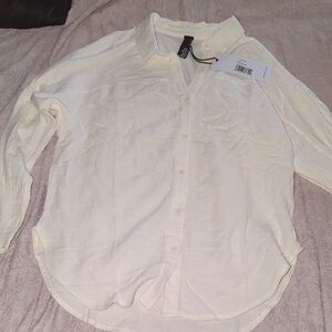 Bobi  Casual Button Down Mixed Collar Shirt